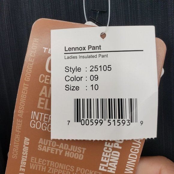 OBERMEYER Lennox Black Ski Snowboard Winter Pants 10 NWT - Picture 10 of 11